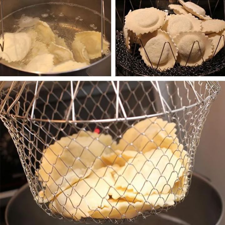 سلة طهي متعددة الوظائف من الفولاذ المقاوم للصدأ