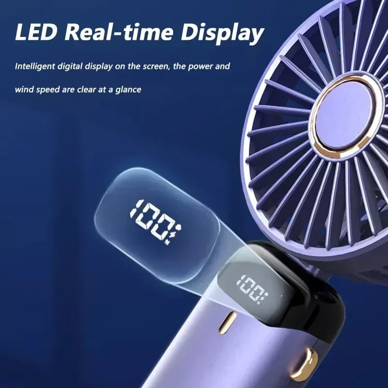 Krachtige mini ventilator met slimme LED-display