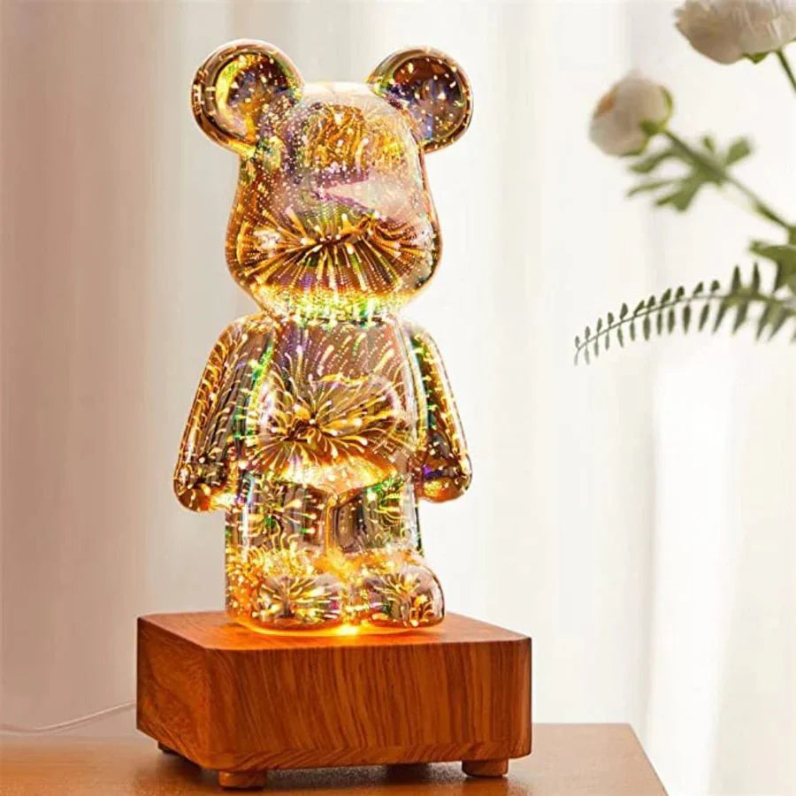 Lampe décorative ours 3D à lumière féerique