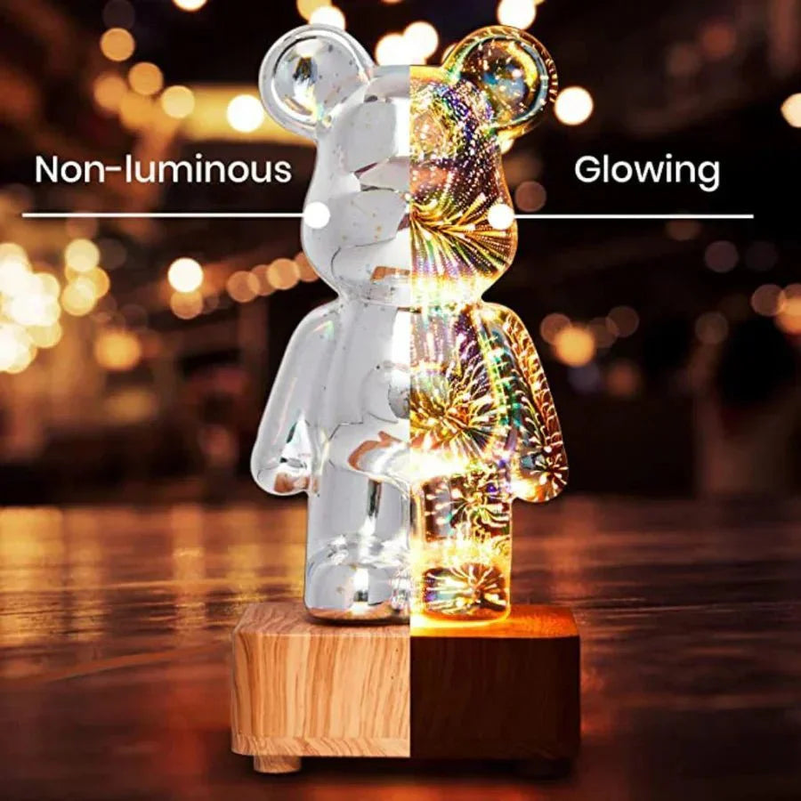 Lampe décorative ours 3D à lumière féerique