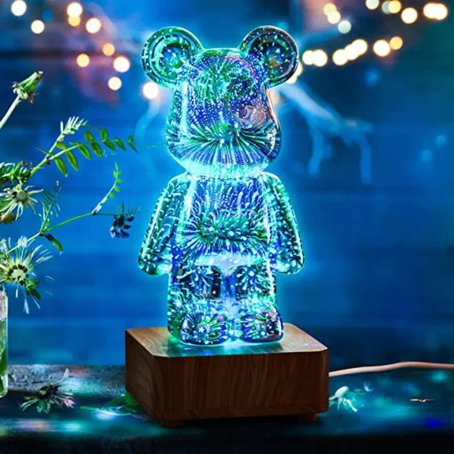Lampe décorative ours 3D à lumière féerique
