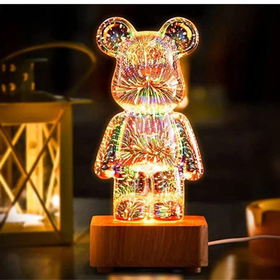 Lampe décorative ours 3D à lumière féerique