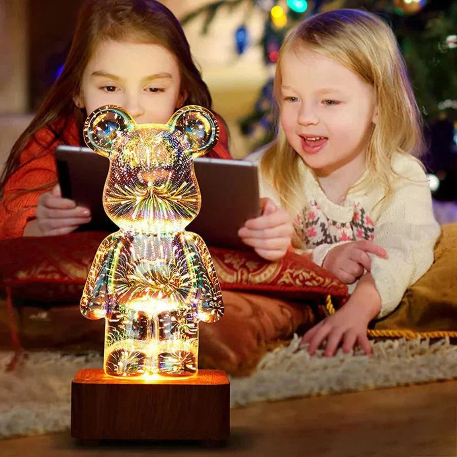 Lampe décorative ours 3D à lumière féerique