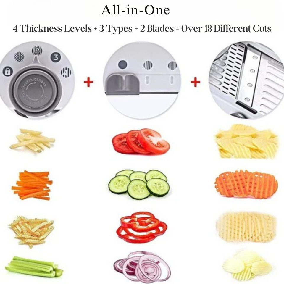 Säädettävä mandoliini nopeisiin leikkauksiin 