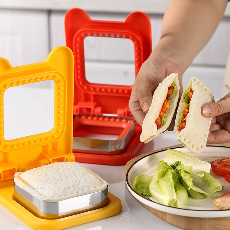 Apparaat om je zelfgemaakte sandwiches te snijden en te verpakken (x3) 