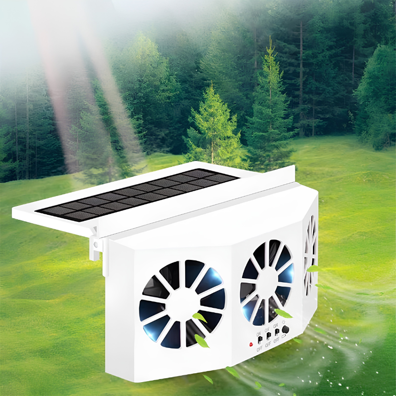 Solar car fan with USB charging — photo 11
