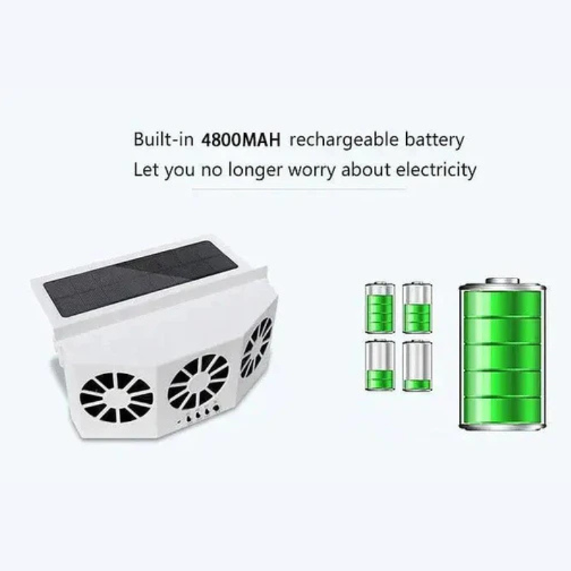 Solar car fan with USB charging — photo 8