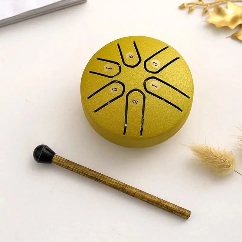 Mini relaxing drum with soothing sounds integrated 