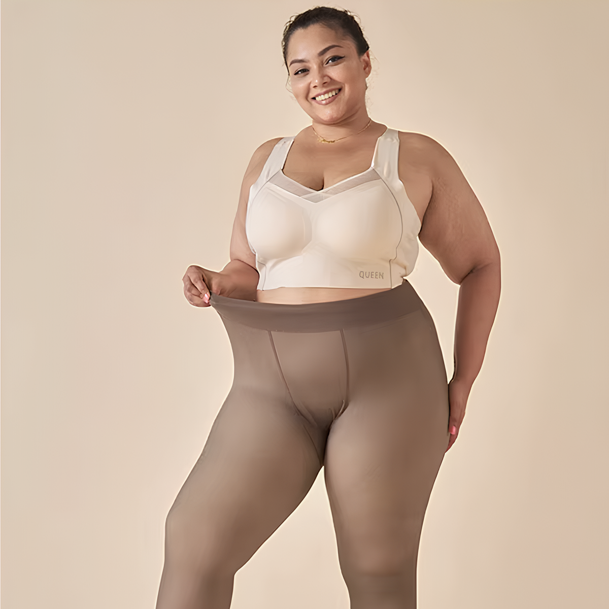 Le Collant Polaire Transparent Chaud et Élégant pour Femme