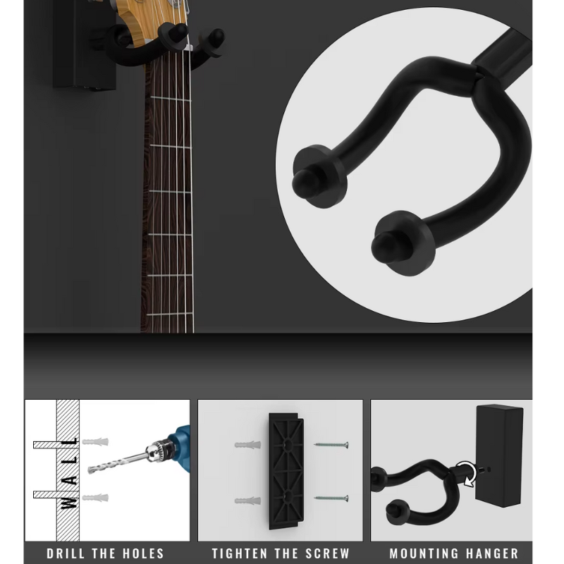 Wall-mounted LED support for guitar – Illuminate your instrument 