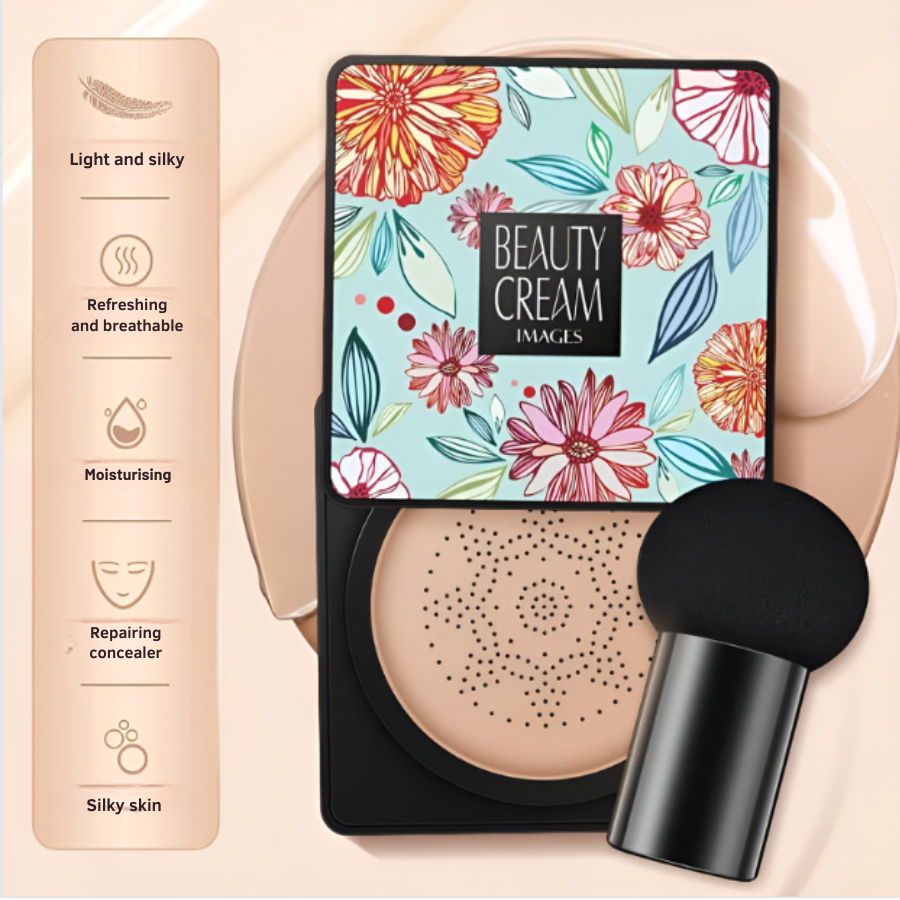 CC Creme Cushion mit Schwamm-Applikator in Pilzform 
