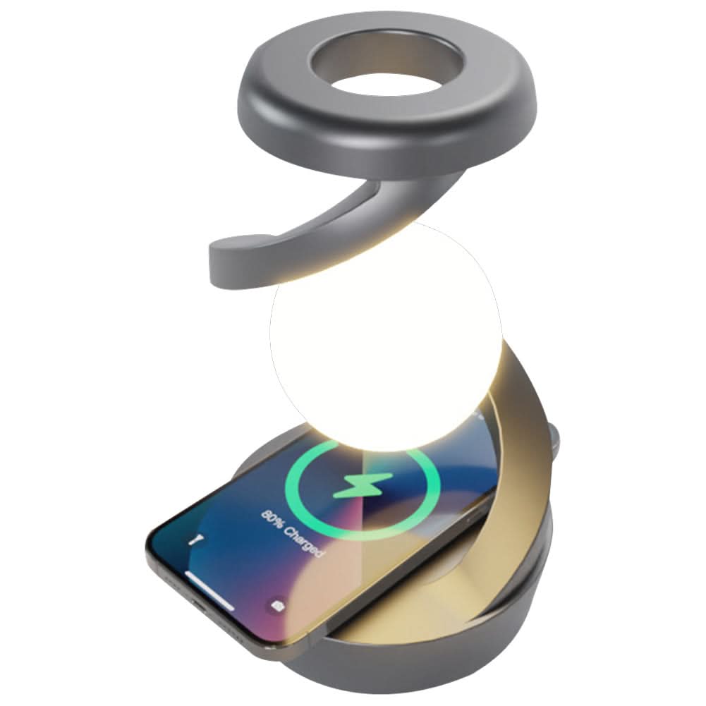 Design LED lamp with integrated wireless charger 