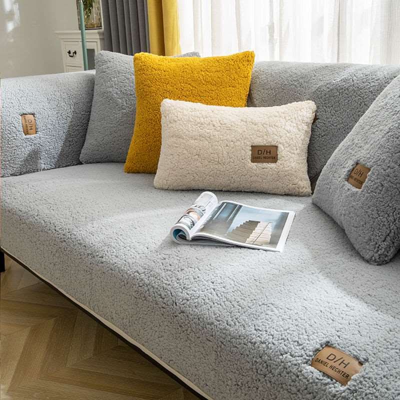 Ultra Blød Sofa Betræk i Lammeskinds Cashmere – Plys Effekt & Skridsikker 