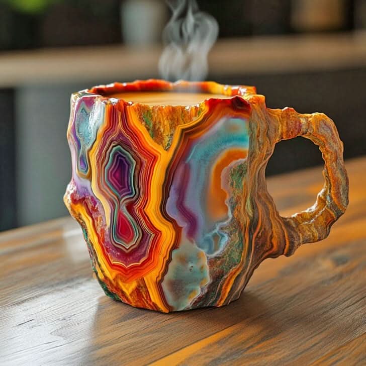 クリスタルミネラルのコーヒーカップ - 自然のエレガンス 