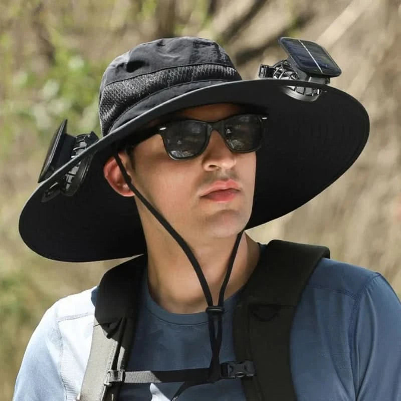 Sombrero con ventilador solar integrado 