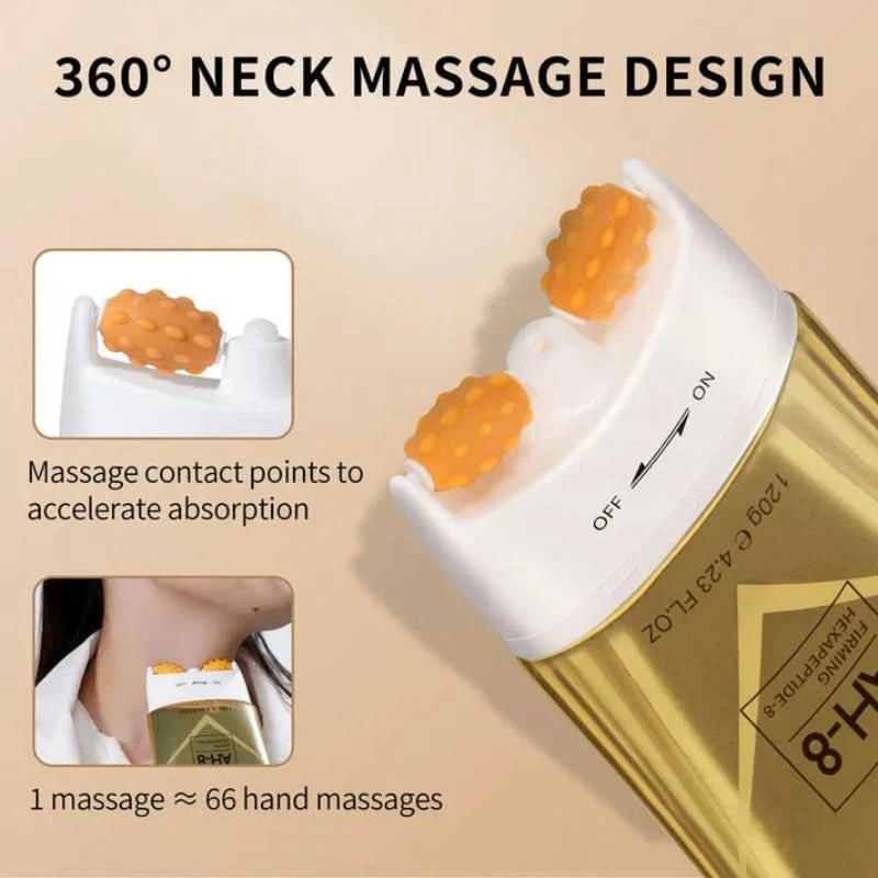 Stramende creme til halsen med indbygget massager 