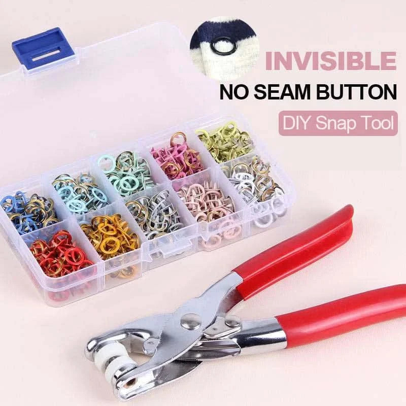Fixation sans couture : boutons pression faciles à poser